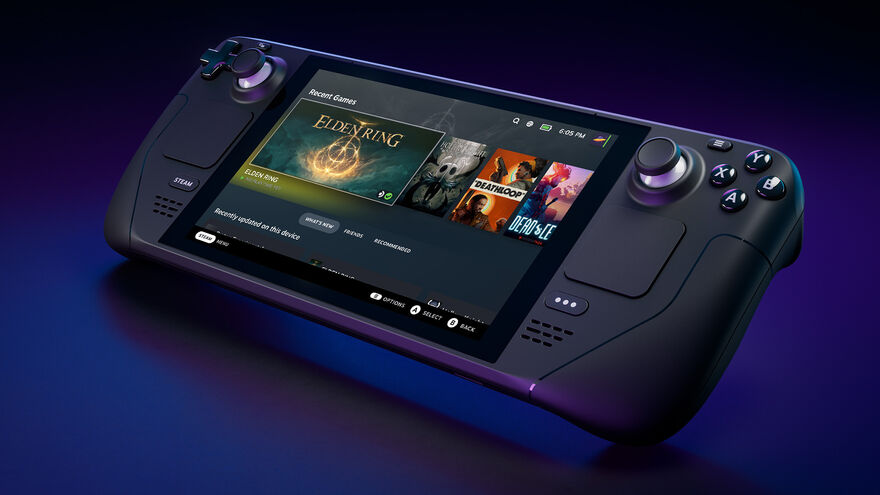 console de jeux portable avec le jeu Elden Ring